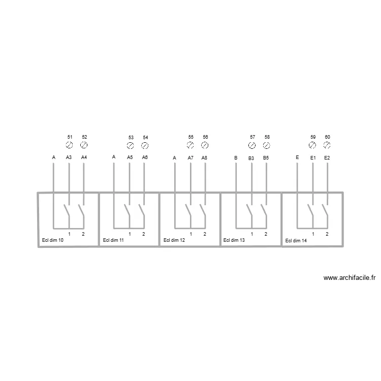 module ecl dim. Plan de 2  et 4 m²
