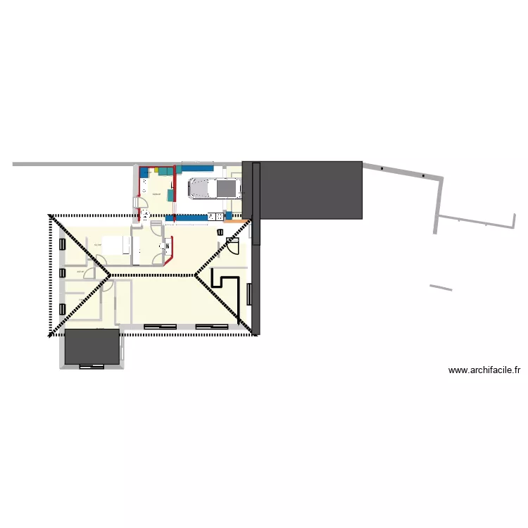 Projet 3. Plan de 8 pièces et 131 m²