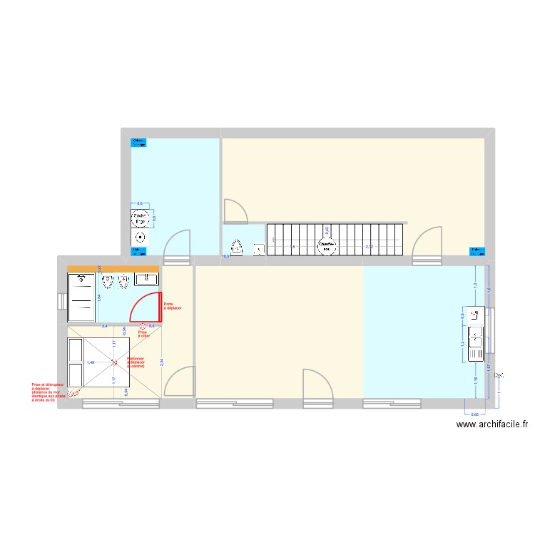 GARAVAN - Modif chambre 1. Plan de 15 pièces et 196 m2