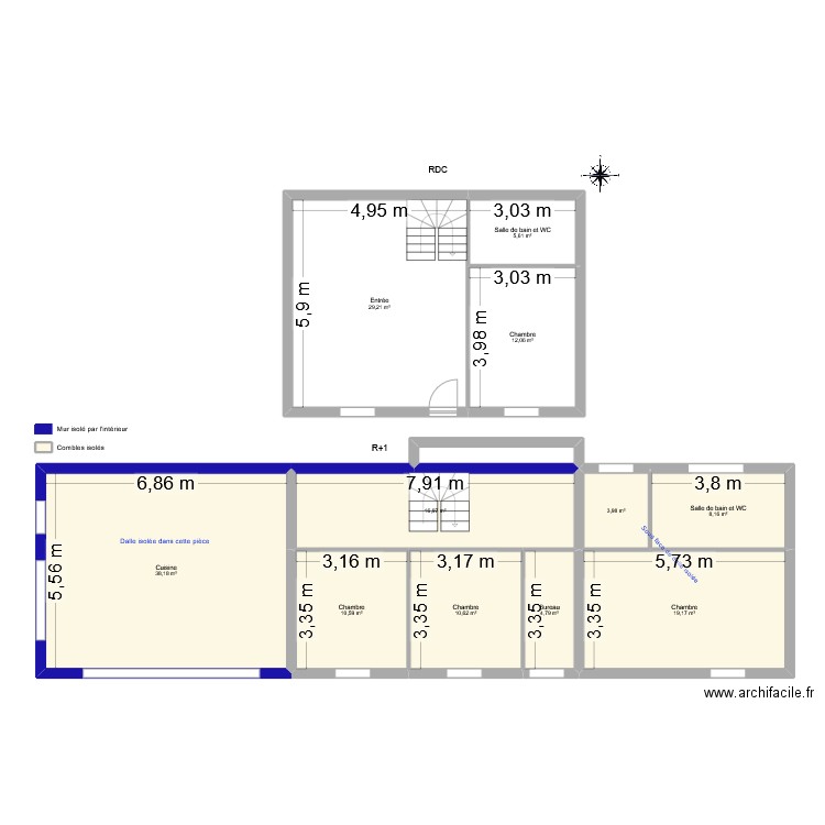 HANSMETZGER Agnés. Plan de 13 pièces et 162 m2