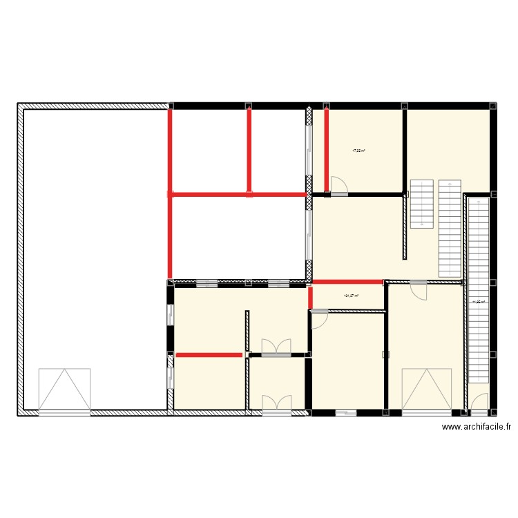 berek1. Plan de 3 pièces et 161 m2