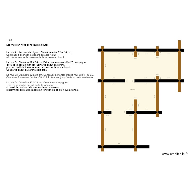 Plan T 8.1. Plan de 1 pièce et 117 m2