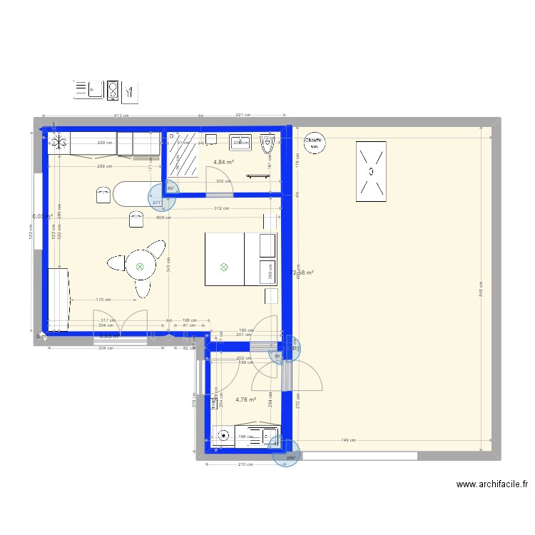 GARAGE 26 IV. Plan de 6 pièces et 82 m2