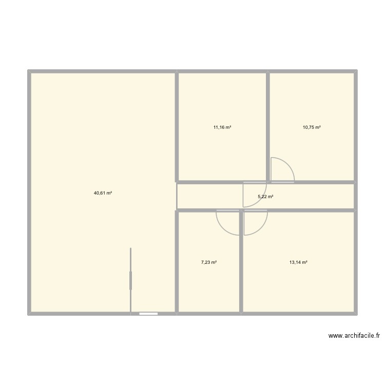 Maison sergenterie plan d’origine v2. Plan de 6 pièces et 88 m2