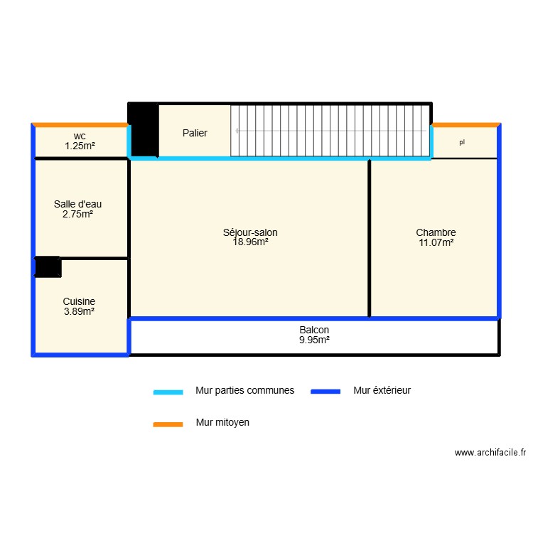 Benjelloun Kenza. Plan de 10 pièces et 96 m2