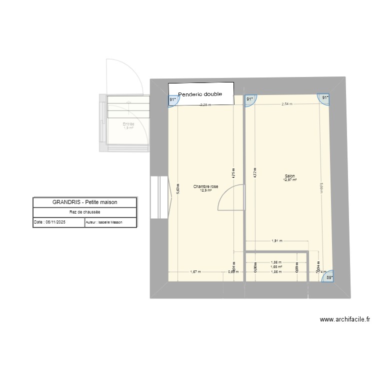 Petite maison. Plan de 6 pièces et 57 m2
