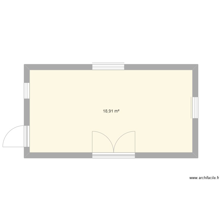 pool house. Plan de 1 pièce et 19 m2