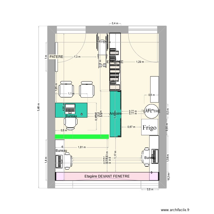 BUREAU MEDICAL FRANCOISE 3. Plan de 1 pièce et 18 m2