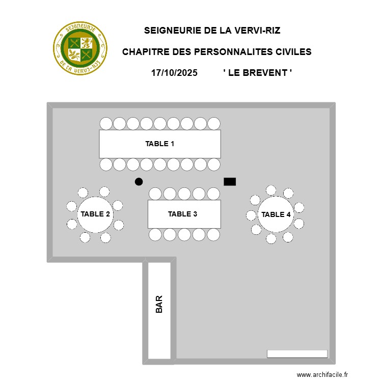 CHAPITRE VERVIRIZ BREVENT 17.10.2025. Plan de 1 pièce et 140 m2