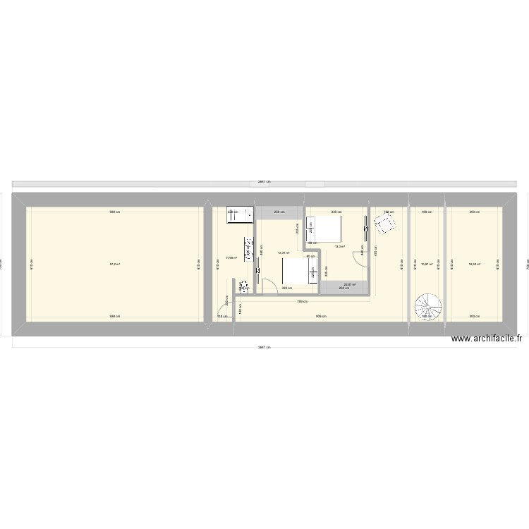 PROJET 43 BIS. Plan de 21 pièces et 442 m2