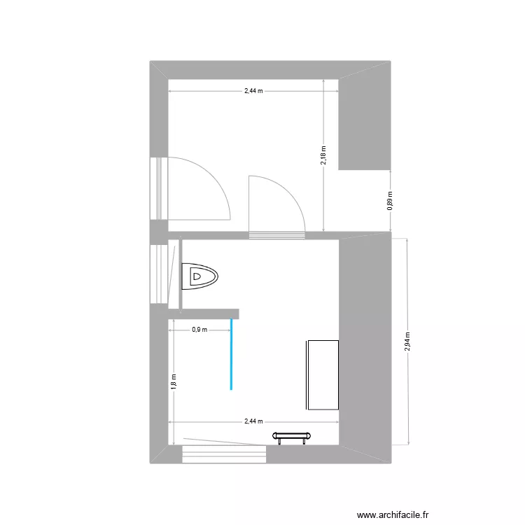 SdB etage2 cotations. Plan de 