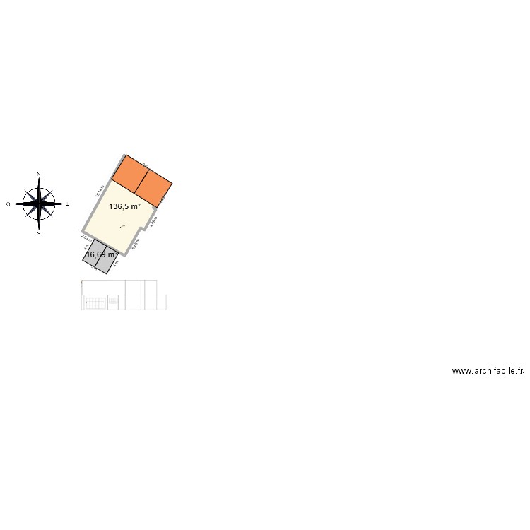 maison 1. Plan de 2 pièces et 153 m2