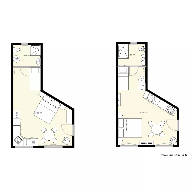 Anna. Plan de 4  et 58 m²