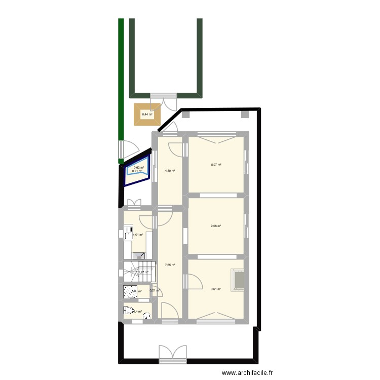 ANDRA2. Plan de 13 pièces et 51 m2