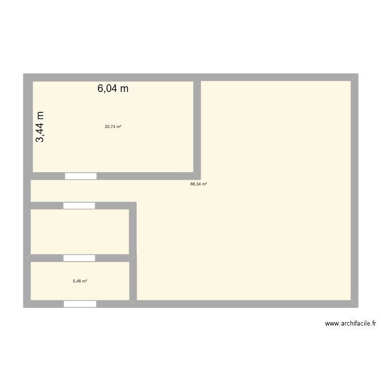 plan d'amenagement. Plan de 3 pièces et 118 m2