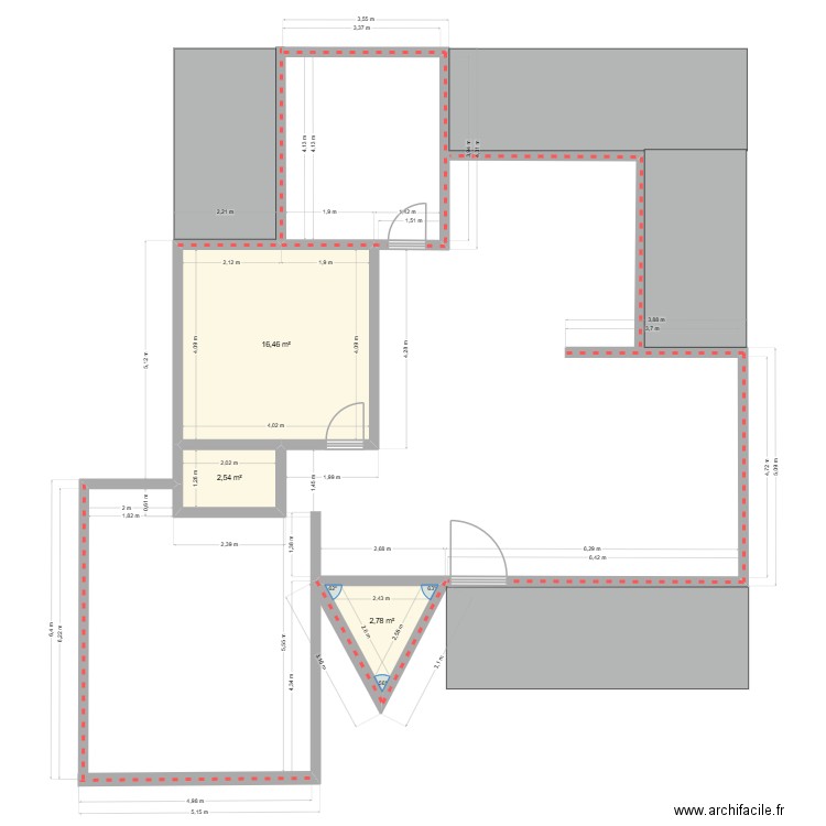 maison ABJ initiale. Plan de 8 pièces et 82 m2