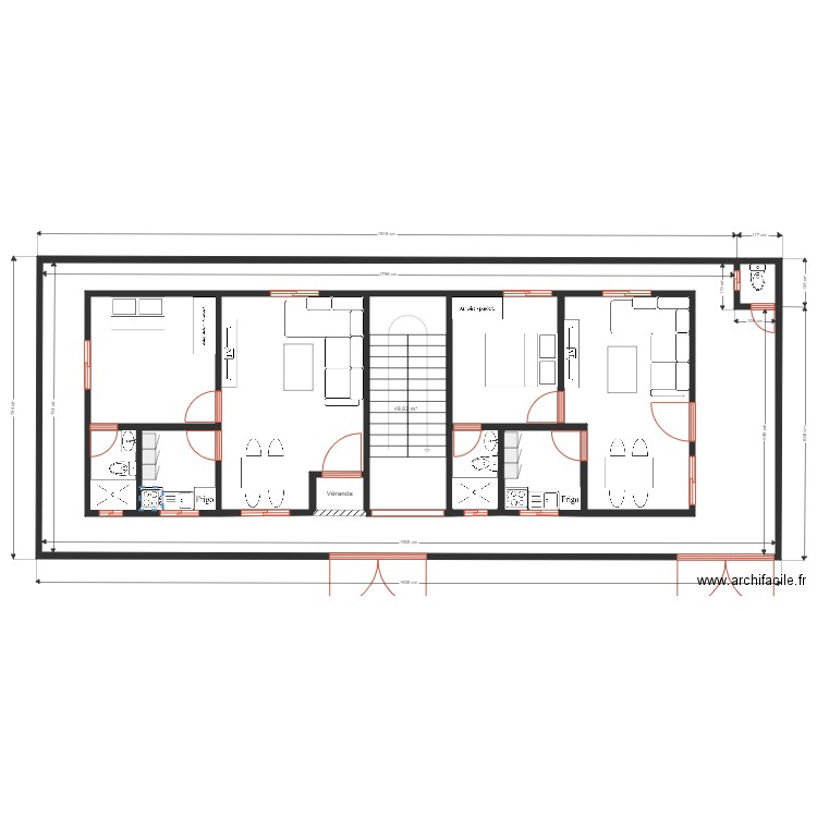 obambi plateau aménagement R.D.C. Plan de 12 pièces et 224 m2