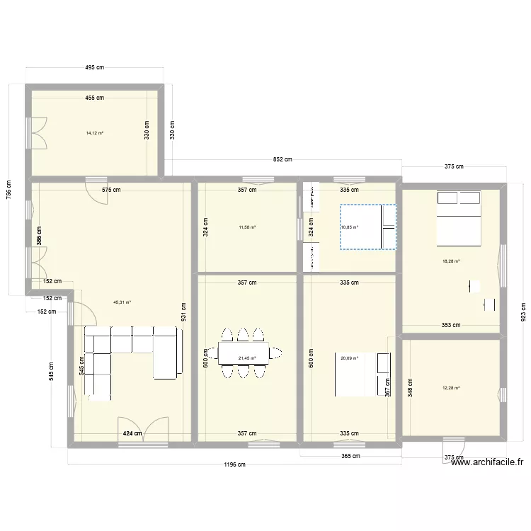 Prejet Resty Maison actuelle sans etage essai. Plan de 