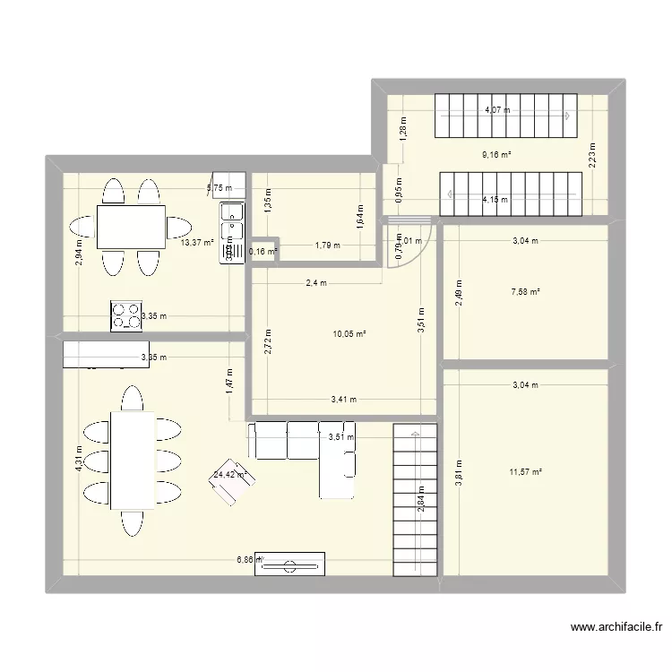 guig. Plan de 7  et 76 m²