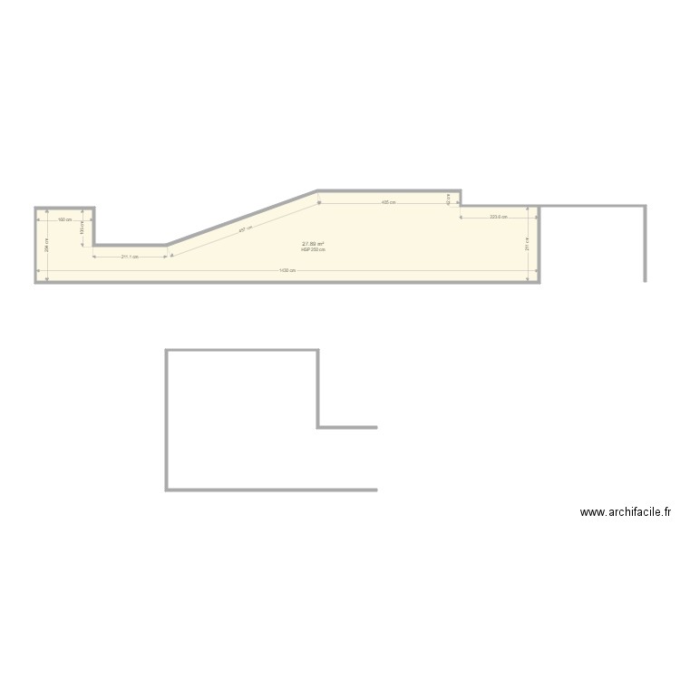 FONCIA 1 GARIBALDI  P35. Plan de 1 pièce et 28 m2