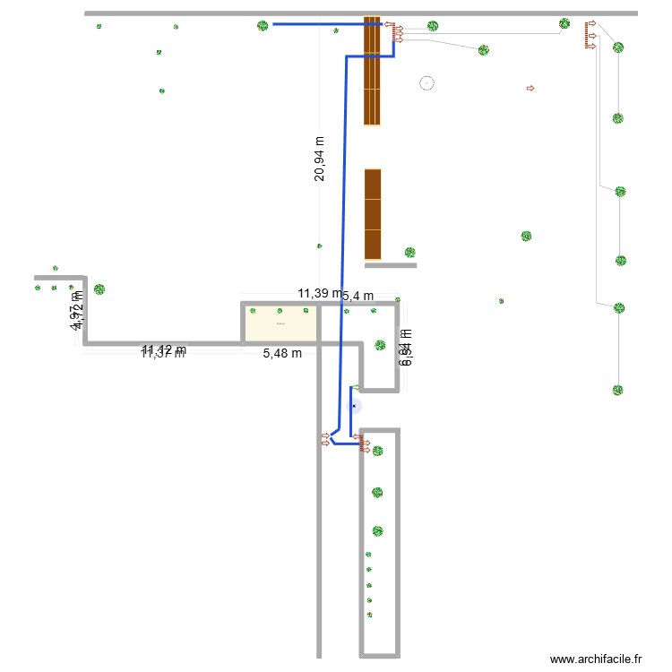 zone sud. Plan de 0 pièce et 0 m2