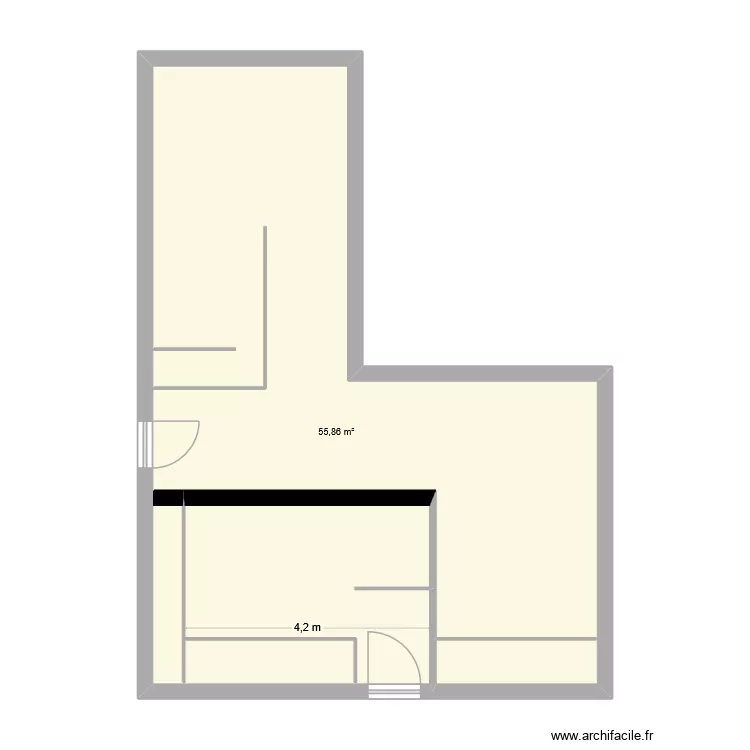 LOCAL KEBAB BASSECOURT. Plan de 1  et 56 m²