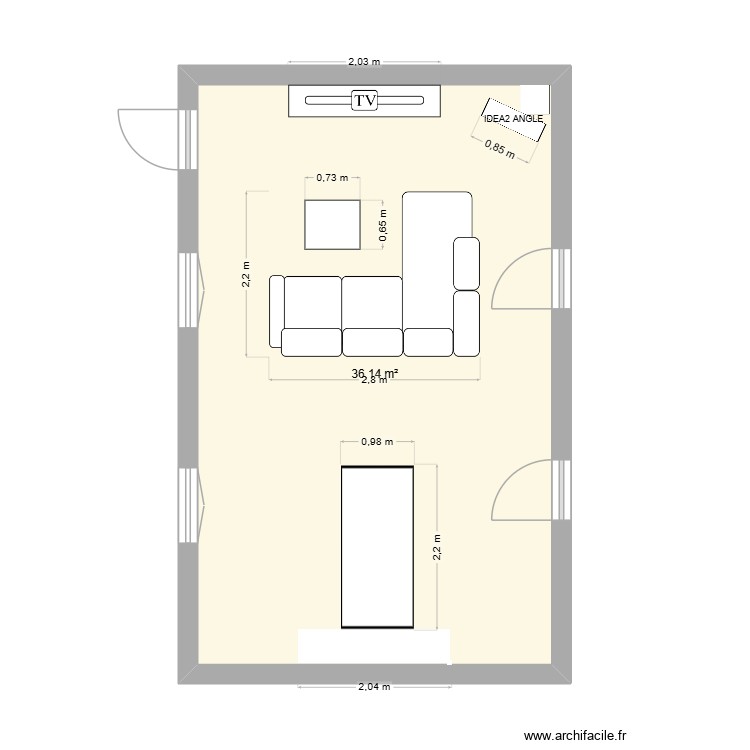 salon baralle poele. Plan de 0 pièce et 0 m2
