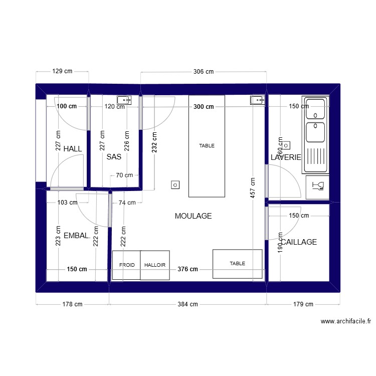 LABORATOIR. Plan de 6 pièces et 30 m2