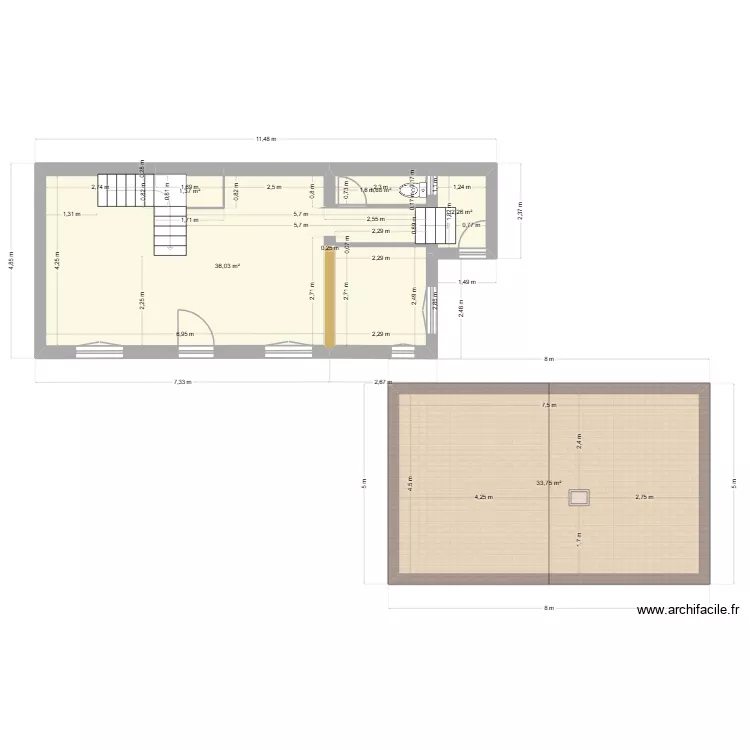 Fontenayrenov2. Plan de 8  et 108 m²