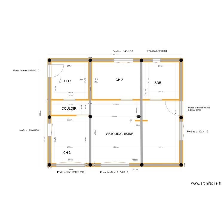  implantation pieux metal et poteaux à l intérieur 80 m². Plan de 0 pièce et 0 m2