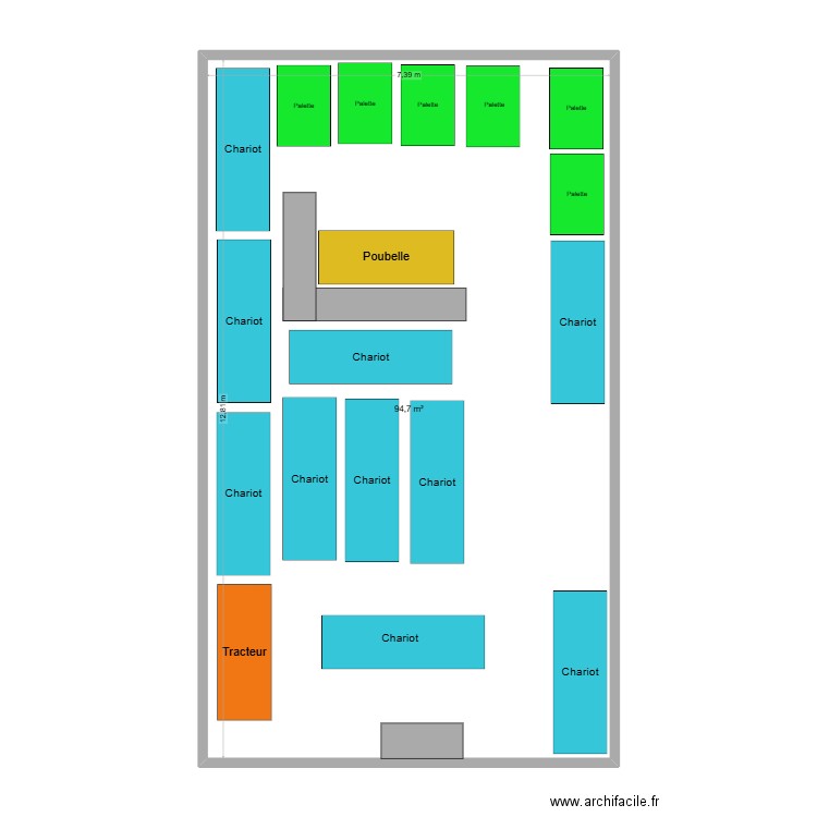 nanterre 2. Plan de 1 pièce et 95 m2