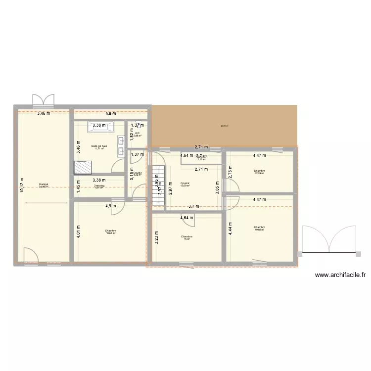 7 a et b etage. Plan de 12 Pièces et 147 m² 7 a et b etage. Plan de 12 Pièces et 147 m²