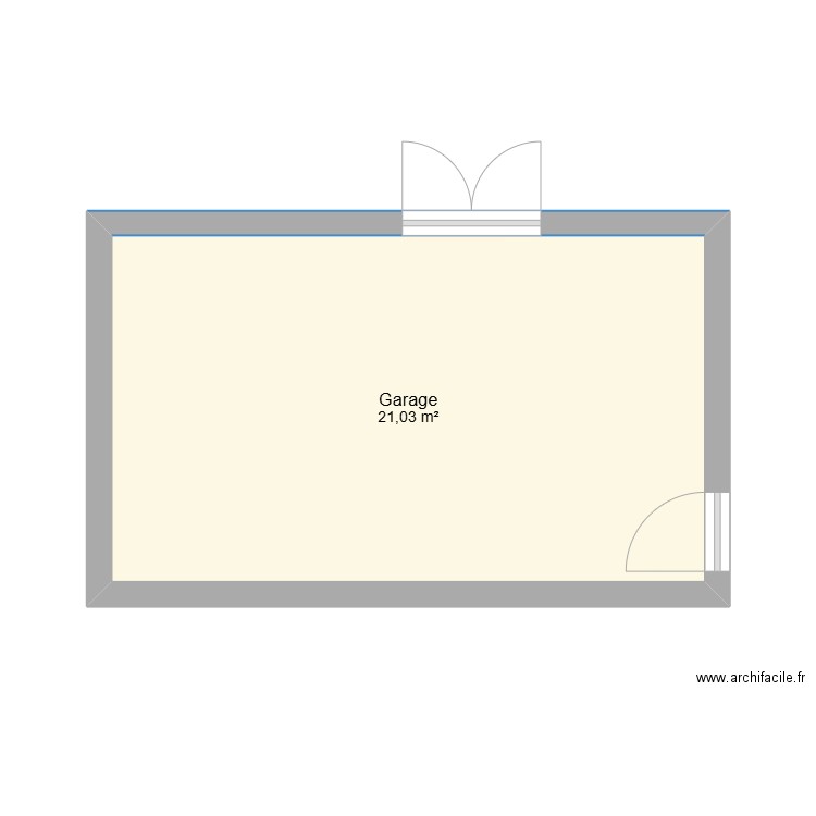GARAGE. Plan de 1 pièce et 21 m2