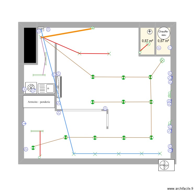 Elec Salon. Plan de 0 pièce et 0 m2