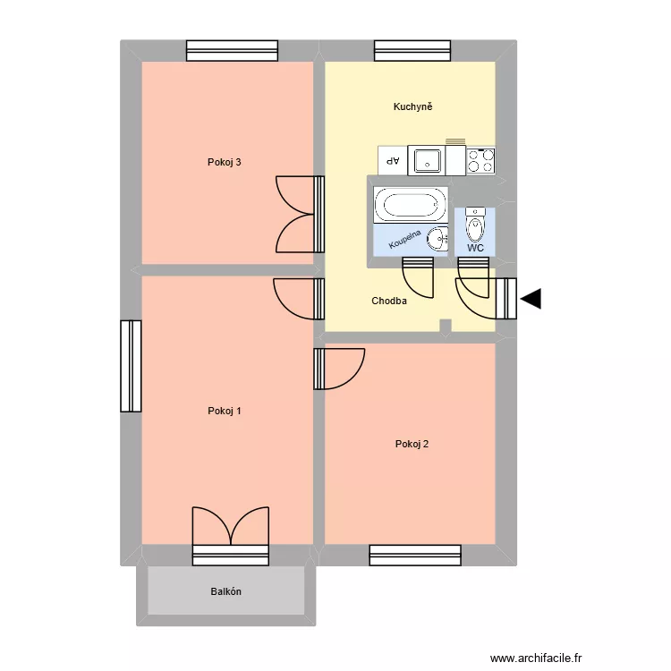 Průkopnick&aacute; 2101, byt 2. Plan de 12  et 187 m²