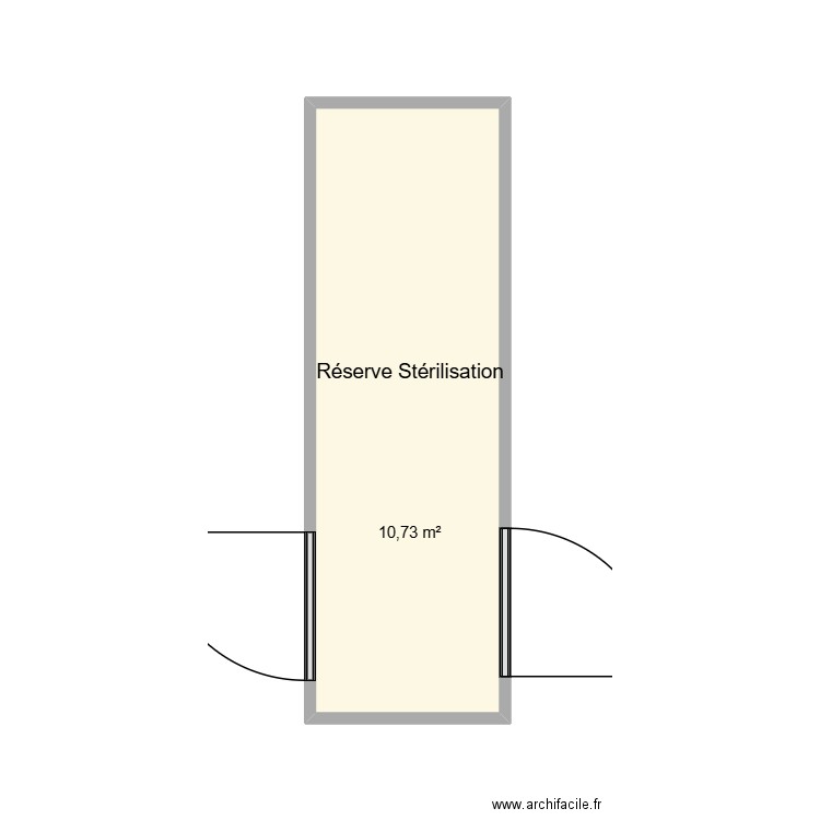 Réserve Stérilisation CHU Helora Mons Kennedy. Plan de 1 pièce et 11 m2