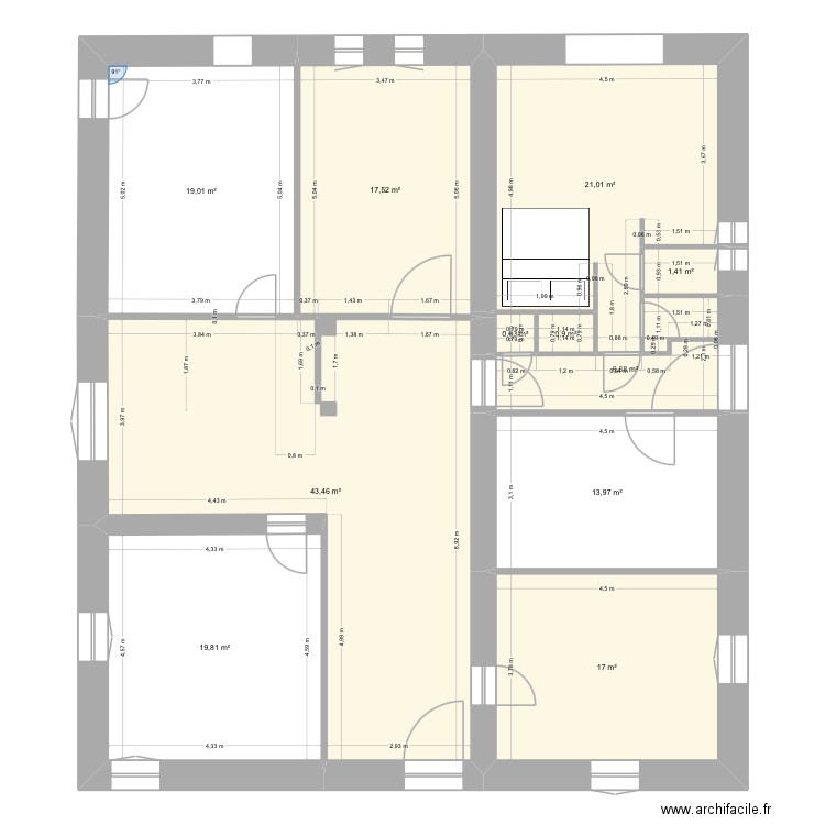 Chalet chambre 4. Plan de 11 pièces et 161 m2