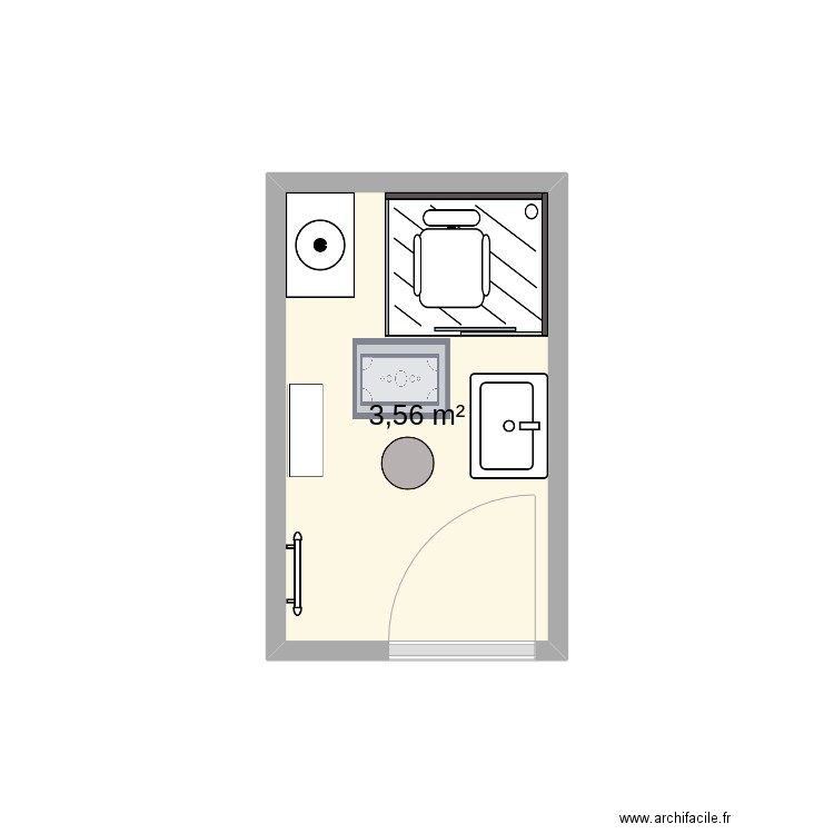 Salle de bain rapport de stage . Plan de 1 pièce et 4 m2