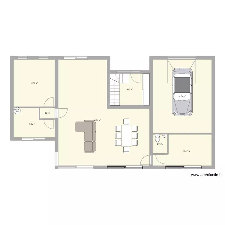 House. Plan de 8 Pièces et 131 m²