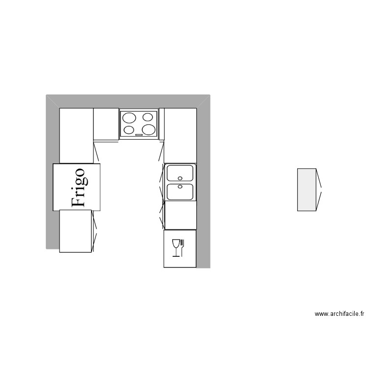 cuisine projet. Plan de 0 pièce et 0 m2