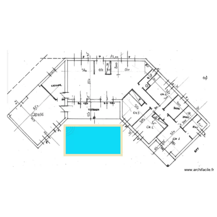 piscine. Plan de 