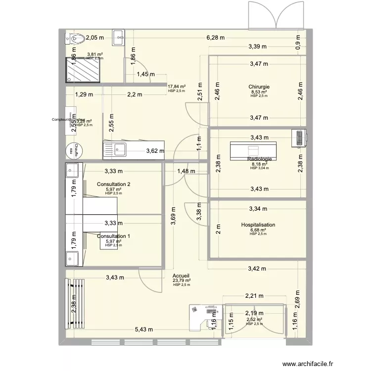 Cabinette. Plan de 10 Pièces et 87 m² Cabinette. Plan de 10 Pièces et 87 m²