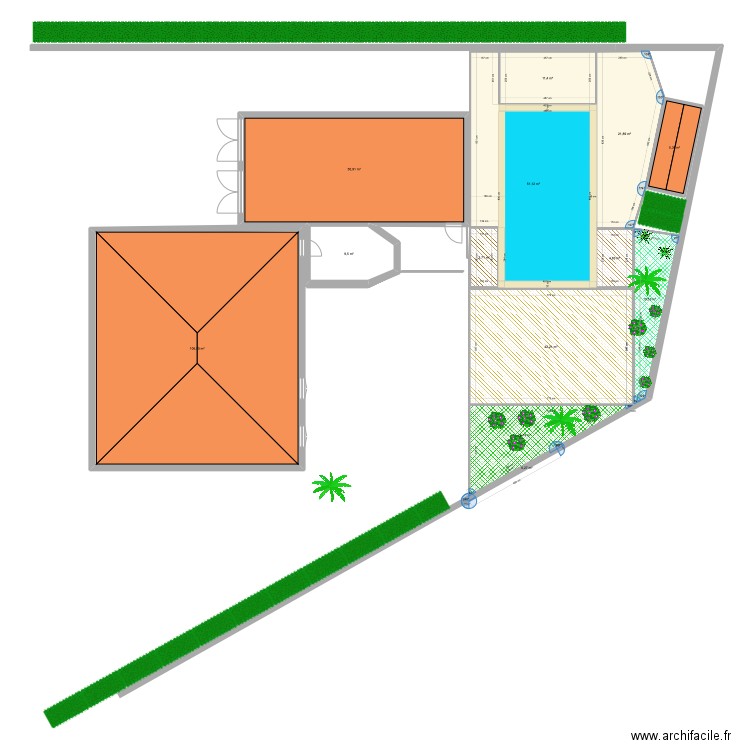 plan aménagement piscine proposition 1. Plan de 13 pièces et 335 m2