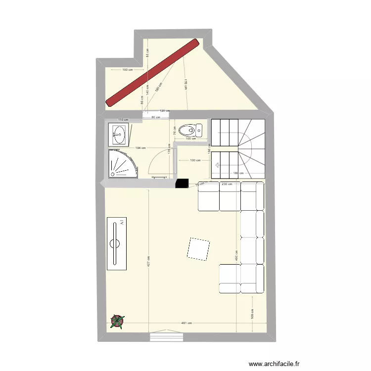 Saint-Hilaire 1er &eacute;tage v2. Plan de 