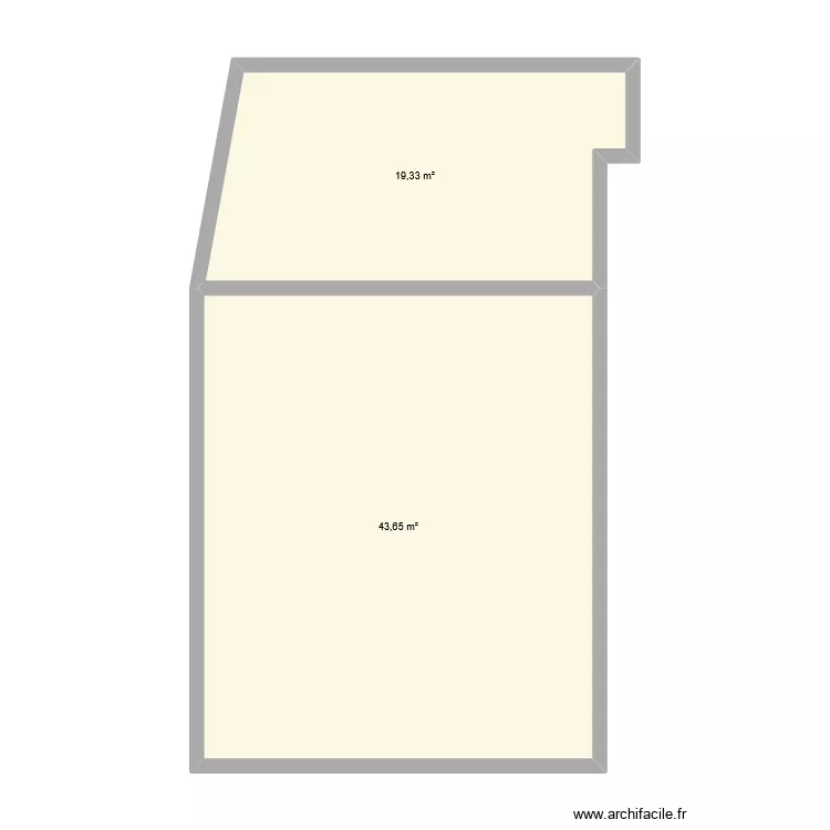 121mp. Plan de 2  et 63 m²