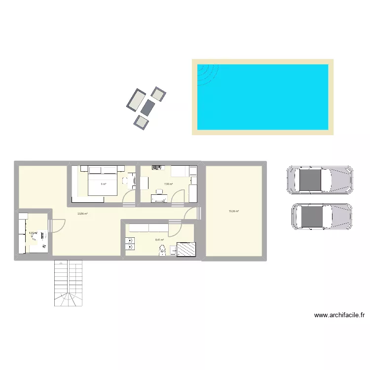 Laraturkalj. Plan de 6 et 73 m² Laraturkalj. Plan de 6 et 73 m²