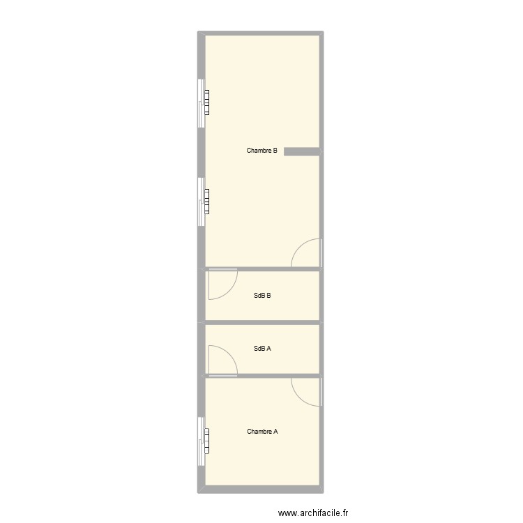 xavalebapant. Plan de 4 pièces et 45 m2