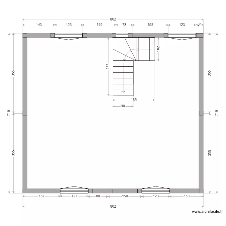 MANIEZ / HIELSCHER ELEVATION ETAGE. Plan de 