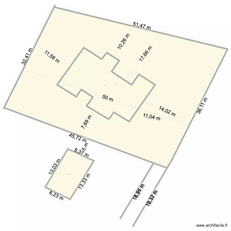 CADASTRE. Plan de 3 pièces et 2136 m²