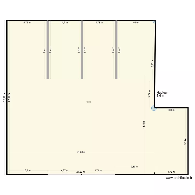 hangar  box full. Plan de 1  et 512 m²